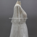 Customized round neck short-sleeved embroidered casual white lace wedding gown dresses china